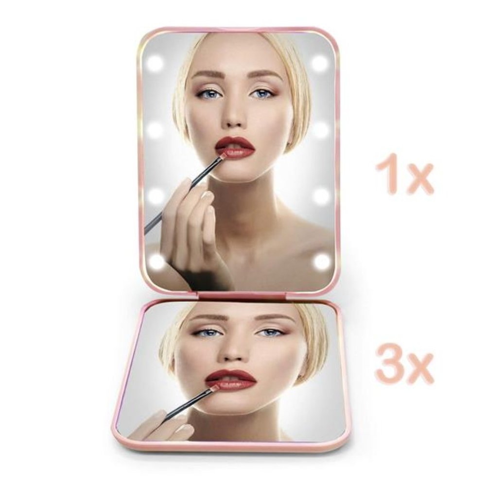 Pocket Mirror, 🌺 Magnification Travel Makeup Mirror 🌺with Light 2-Sided,🦋🎀 - Picture 4 of 5